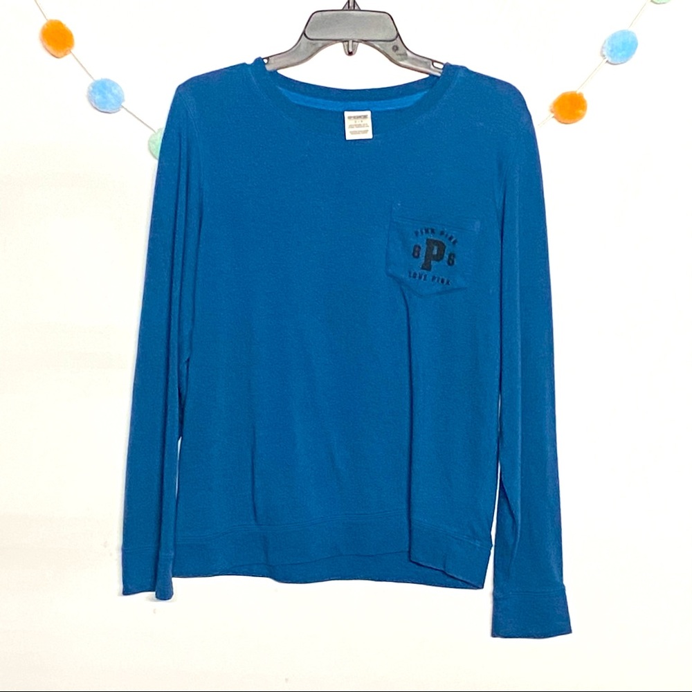 PINK crewneck pullover pocket sweater
